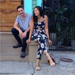 Anthropologie Harlyn Blue Elysian Silk Romper - Size 6P